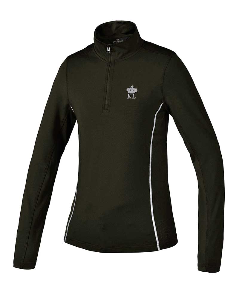 T-shirt d'entraînement polaire marron/kaki foncé pour femme - Wrangel - Kingsland Dressage