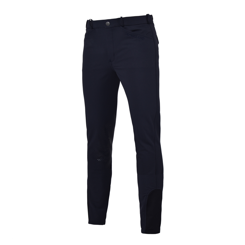 Pantalons d'équitation bleu marine (grip aux genoux) pour homme Kenton - Kingsland