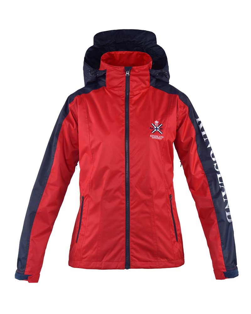 Coupe-vent imperméable rouge et bleu marine avec capuche unisexe Dillon - Kingsland