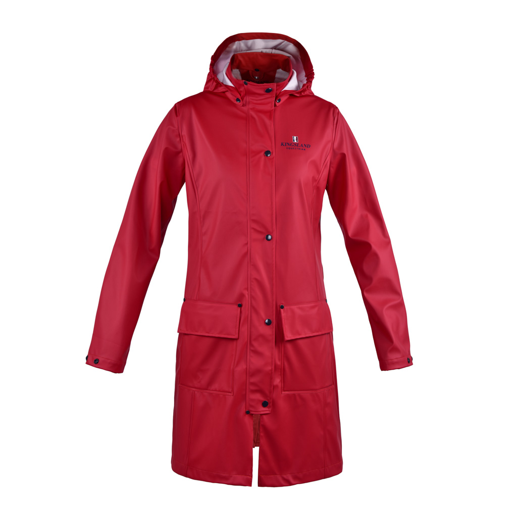 Coupe-vent long rouge et capuche unisexe Rochelle - Kingsland