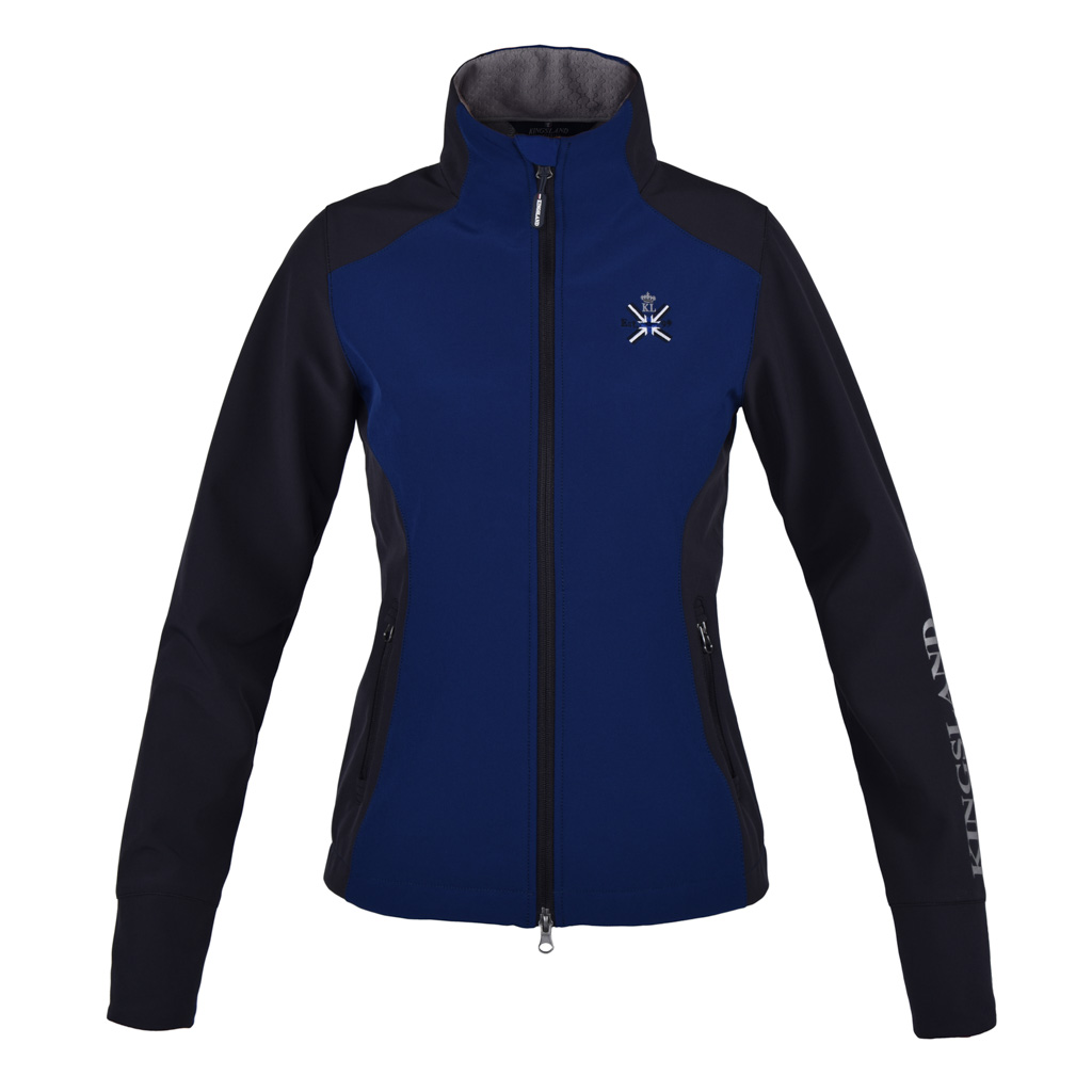 Veste imperméable bleu et noire à col haut e interior polaire pour femme modèle Ocilla - Kingsland