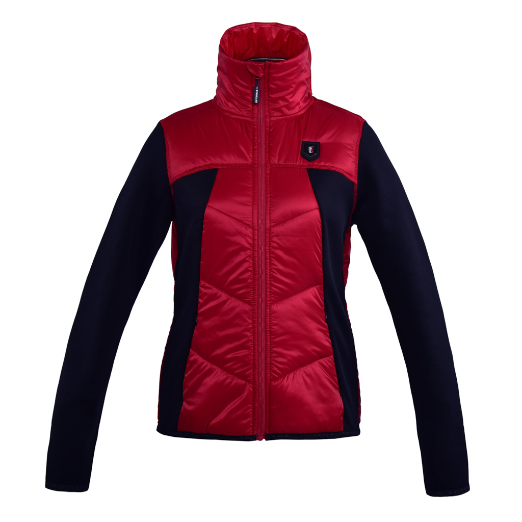 Veste légère rouge avec neopreno noir, col haut e interior polaire pour femme modèle Folly - Kingsland