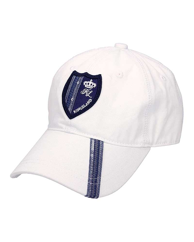 White Cap with Crest and Navy Blue Sequins – Zibal - Kingsland