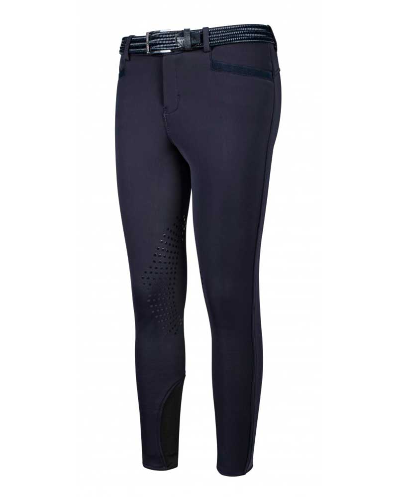 Boy's winter navy blue knee grip breeches Logan - Equiline