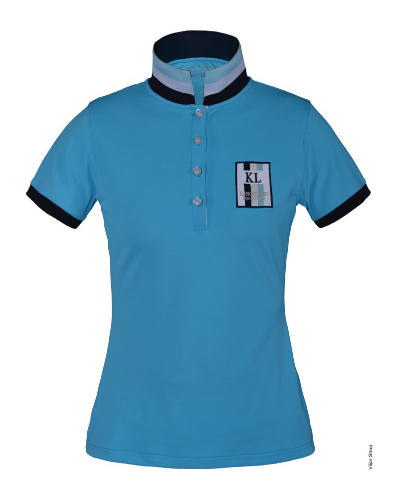 Polo en piqué à manches courtes bleu ciel (blue atoll) pour femme Ursa - Kingsland