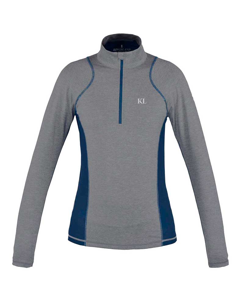 Light Gray and Blue Long-Sleeve Training T-Shirt for Juniors Unisex Hudina - Kingsland