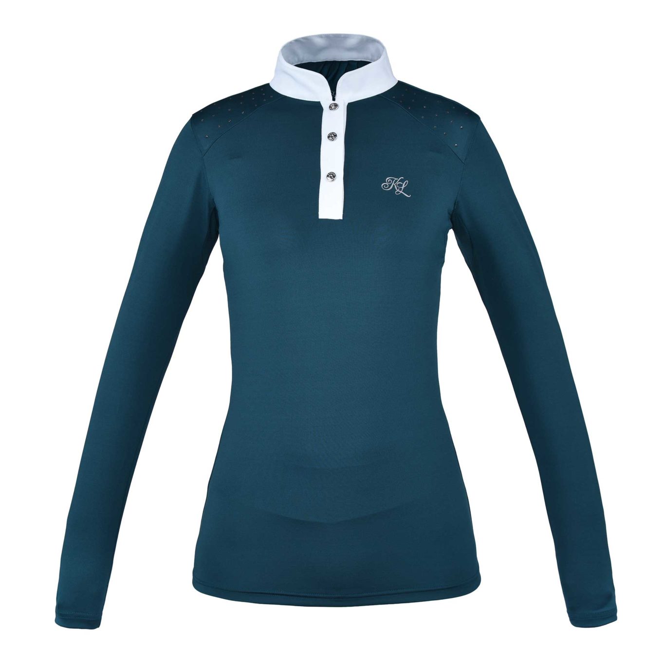 Chemise de compétition à manches longues bleu pour femme modèle Miranda - Kingsland