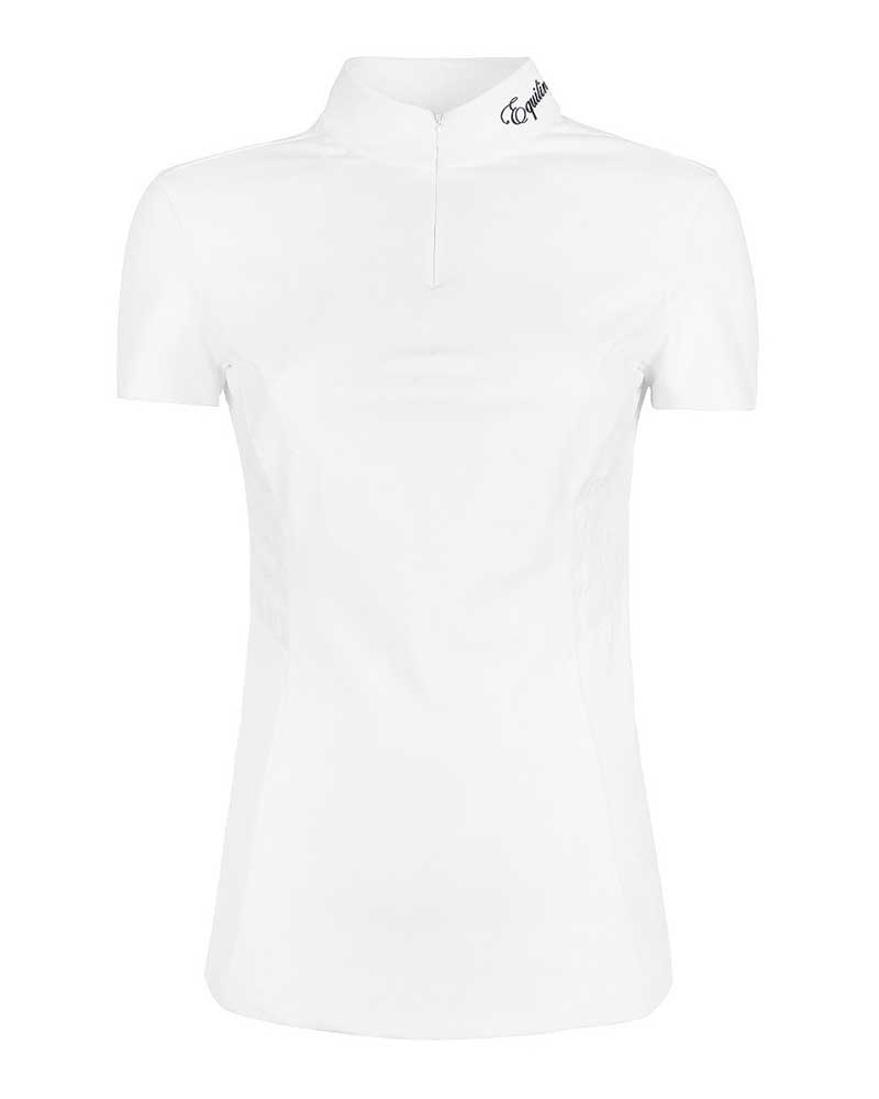 Polo de compétition à manches courtes blanc pour femme Bate - Equiline