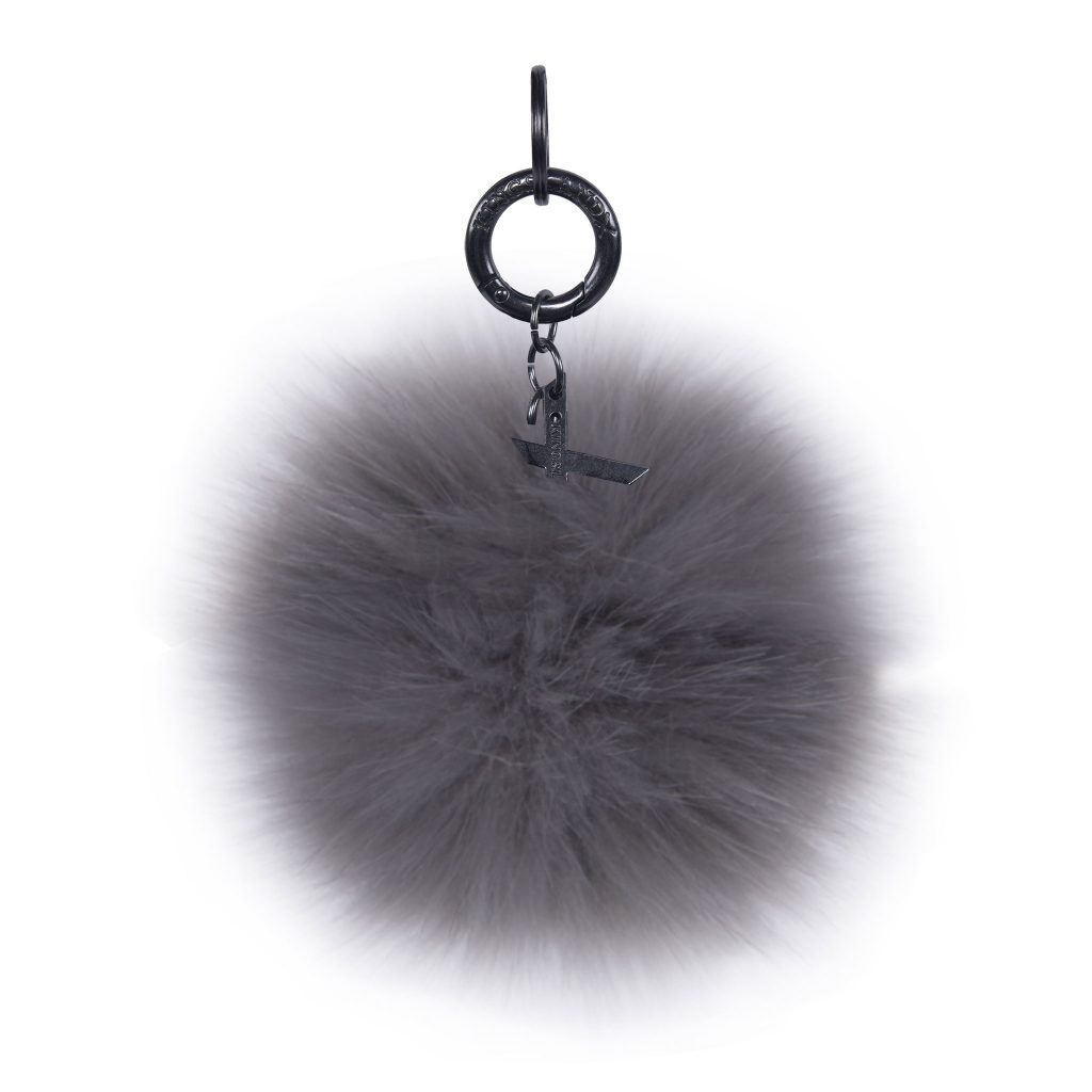 Porte-clés pompón de fourrure synthétique gris modèle Lomitos - Kingsland Dressage