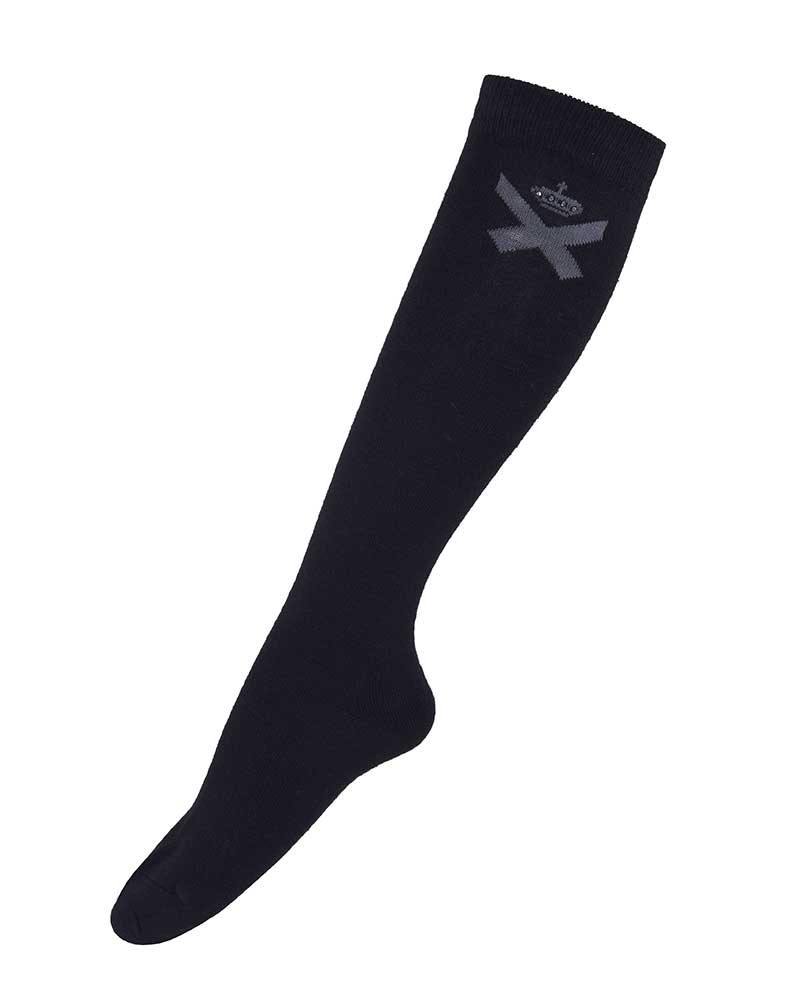 Thick high-knee socks in black with rhinestones – Cuarto - Kingsland