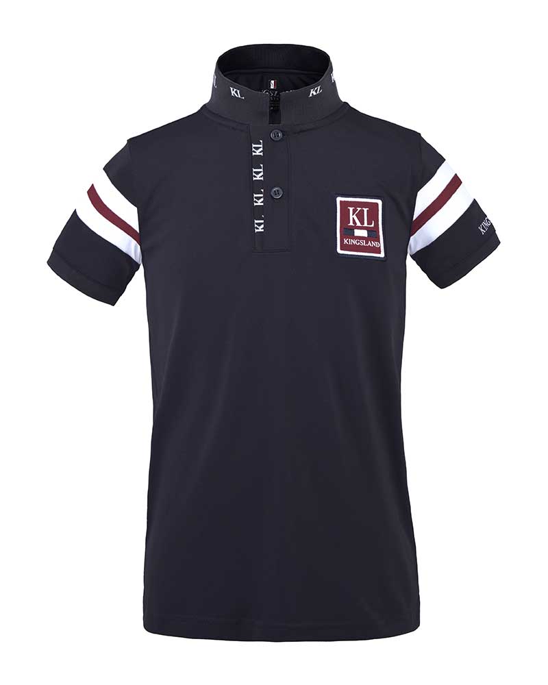 Navy blue, white, and burgundy short-sleeved piqué polo junior unisex – Fuengirola - Kingsland