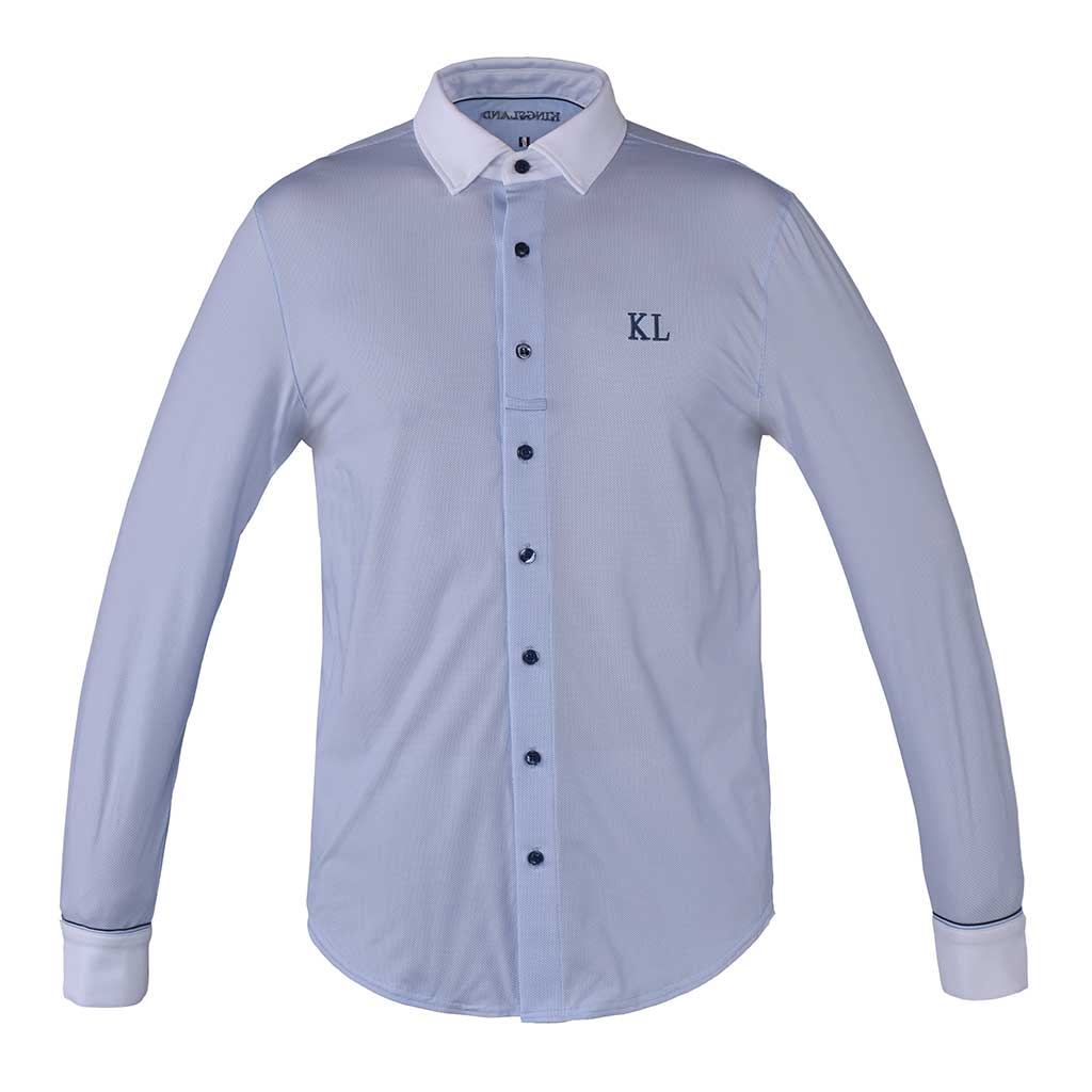 Long-sleeved blue competition shirt for man – Caple model - Kingsland