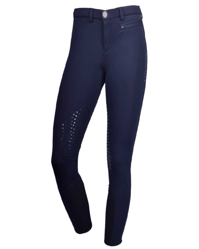 Boy's winter navy blue knee grip breeches Dimitri - Equiline
