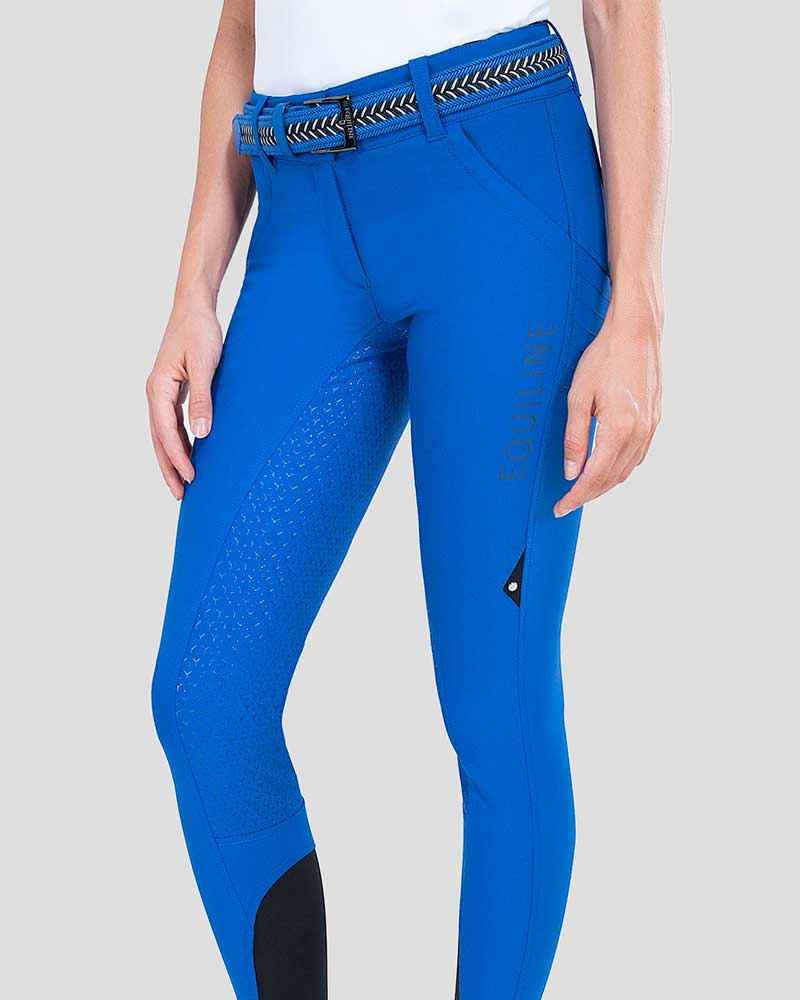 Pantalons d'équitation bleu royal (grip à fond intégral) pour femme -shape - Equiline