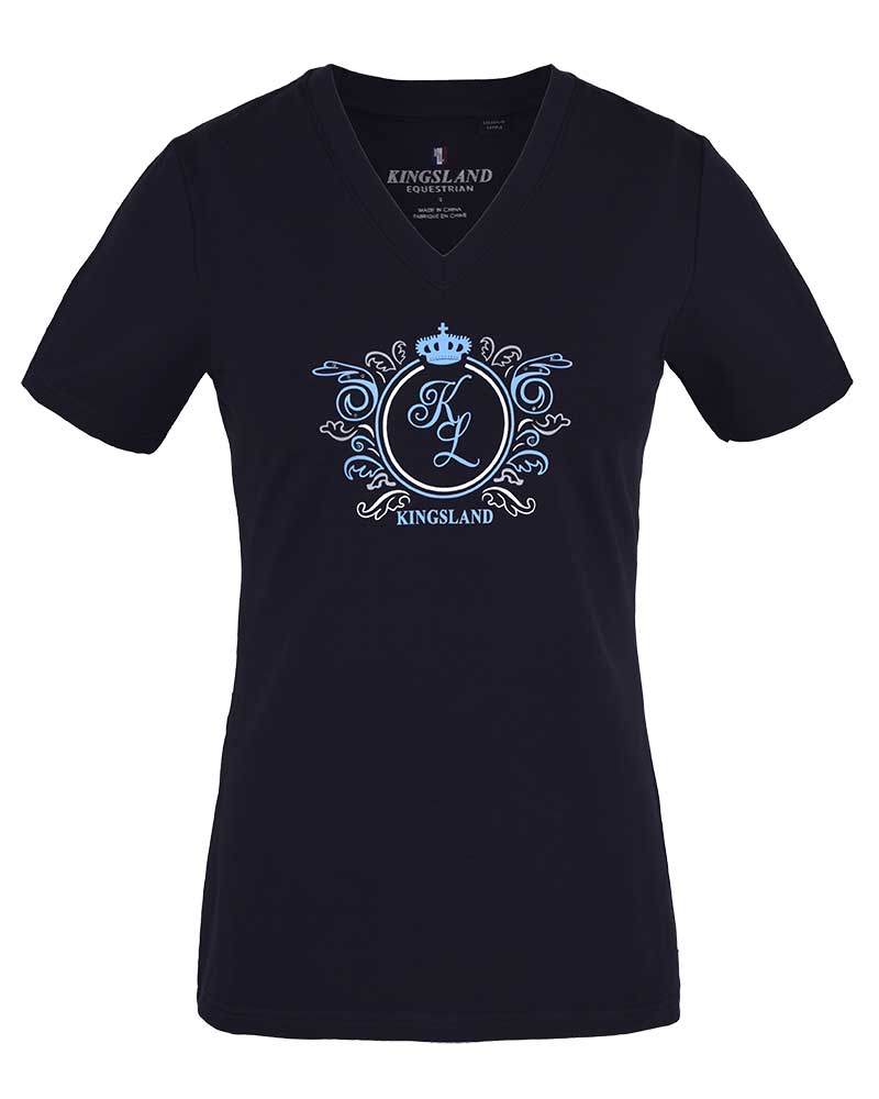 T-shirt à manches courtes avec col de pic bleu marine pour femme Mougins - Kingsland