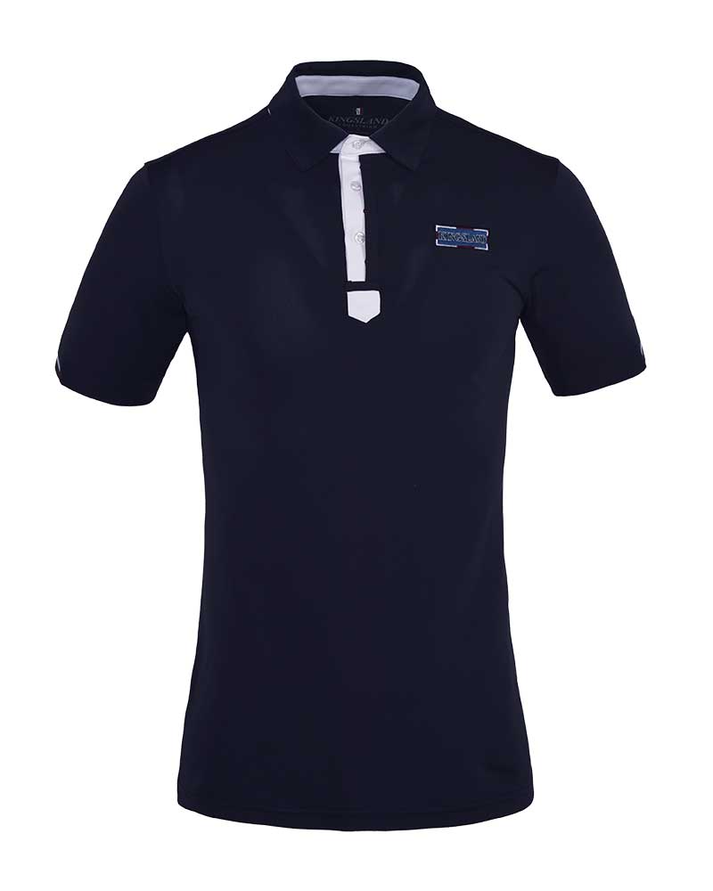 Navy blue short-sleeved technical piqué polo for man – Glasse - Kingsland