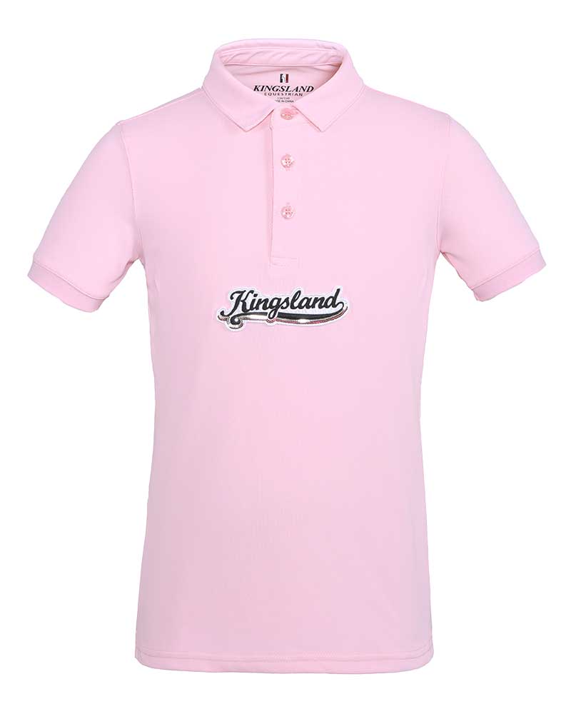 Short-sleeved technical micro piqué polo in light pink with sequins for girl – Amirat model - Kingsland