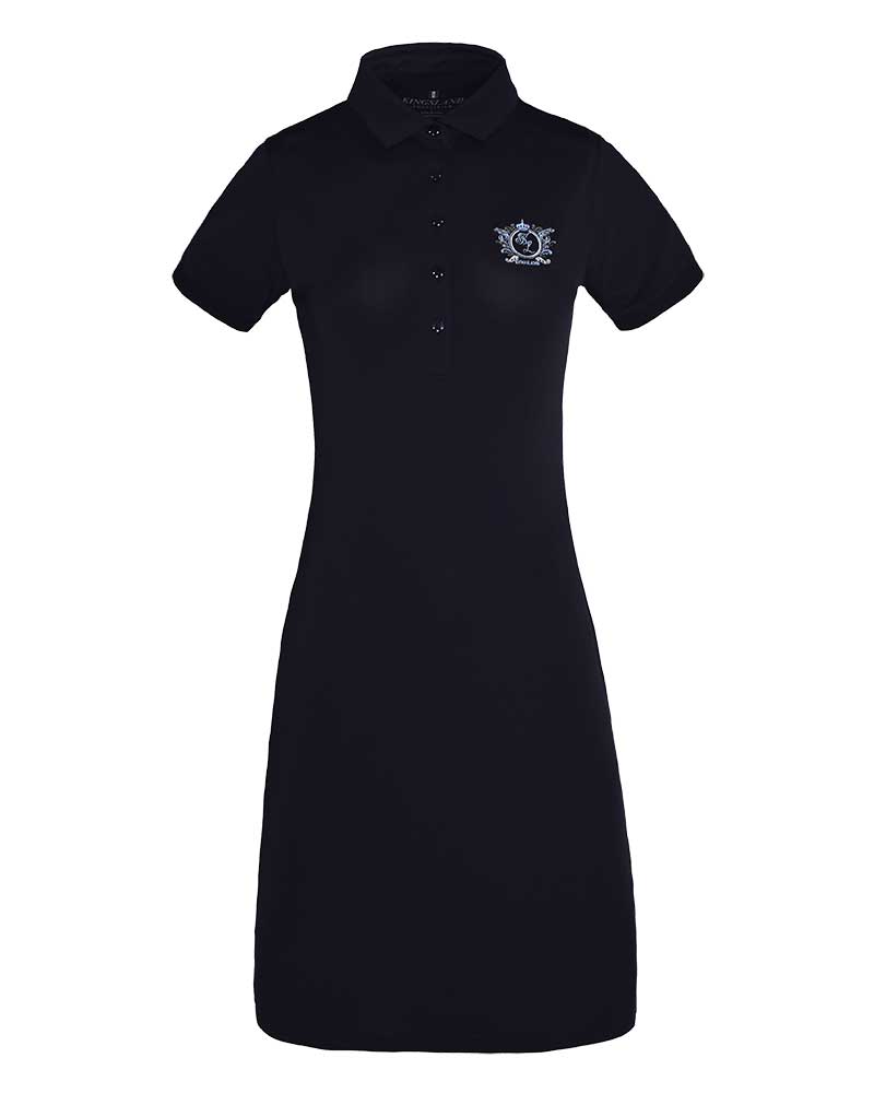 Women's Short-Sleeve Piqué Polo-Style Dress Navy Christine - Kingsland