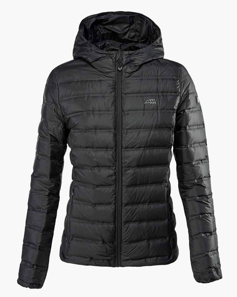 Bomber matelassée noire avec capuche pour femme Zaffiro - Equiline