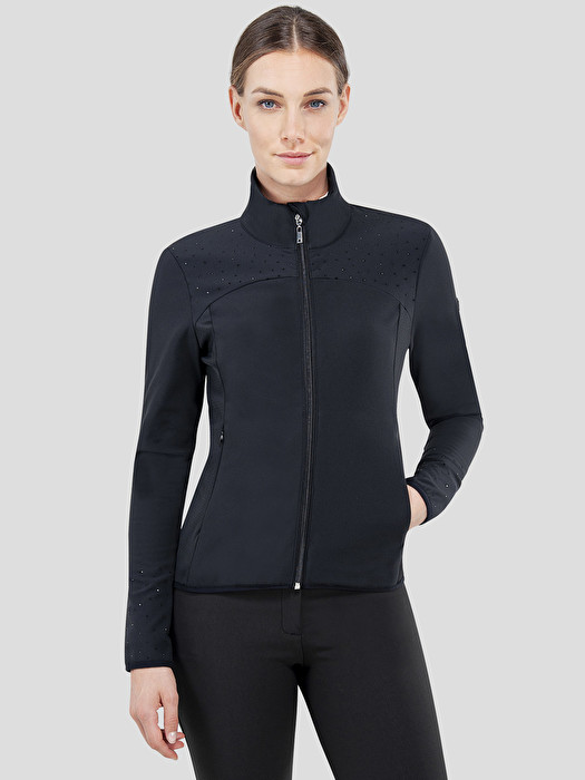 Veste softshell polaire noire à strass pour femme Ibis - Equiline