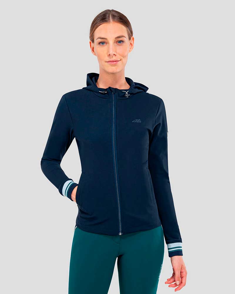 Navy blue softshell jacket with hood for women Caridad - Equiline