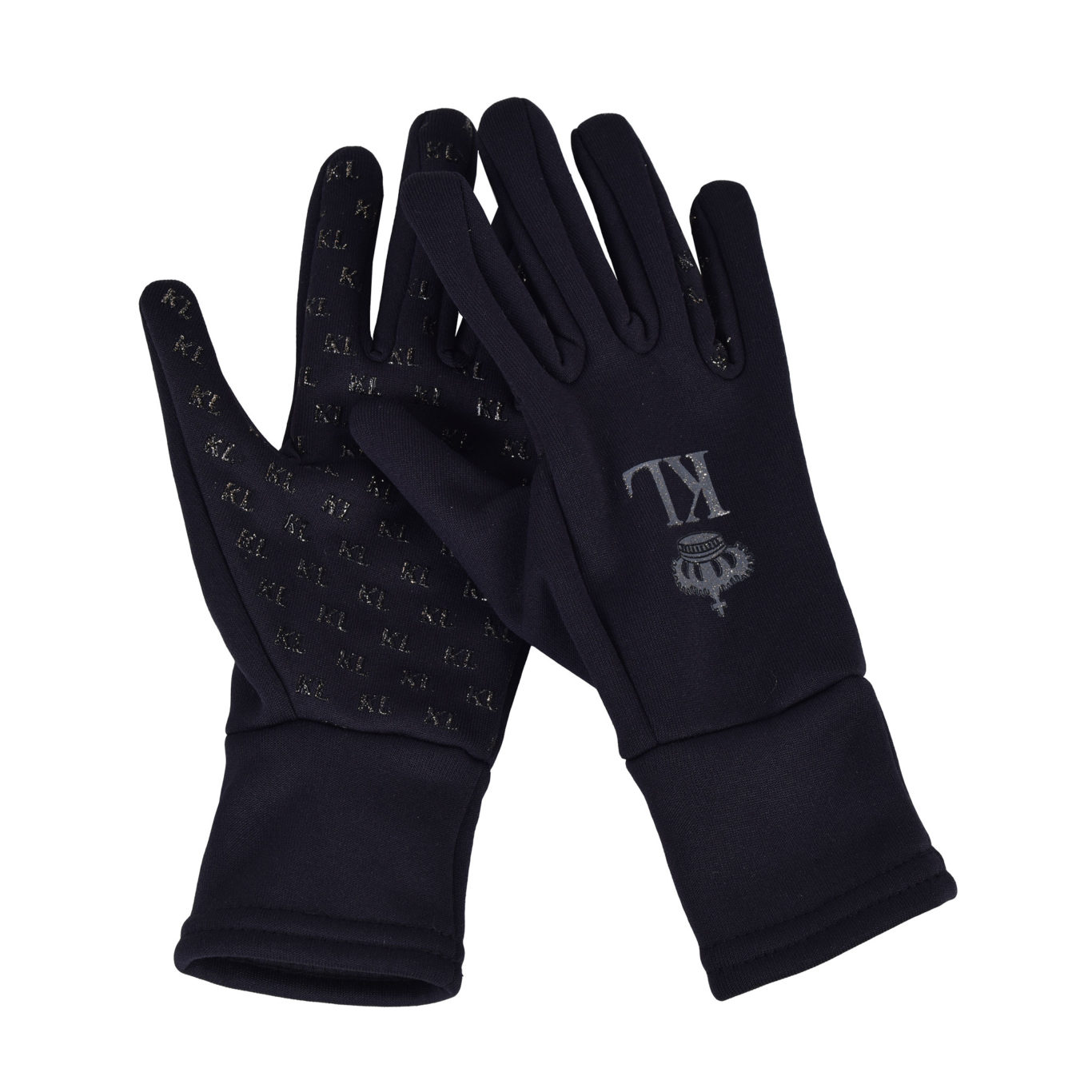Gants d'hiver avec grip bleu marine avec logo à paillettes KLnome - Kingsland
