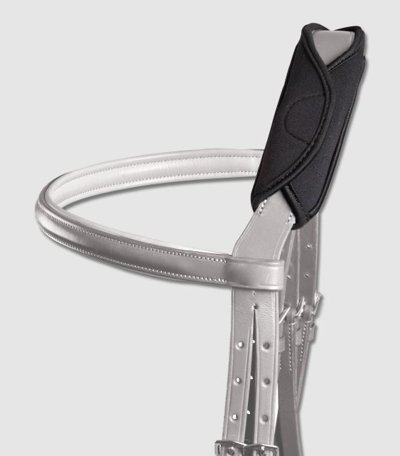 protection de têtière de gel noir avec velcro - Waldhausen