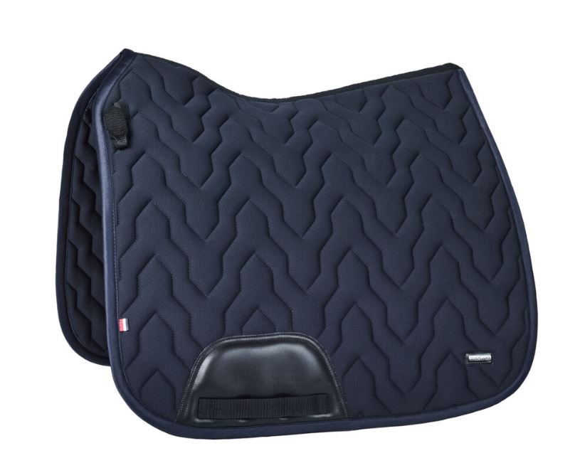 Navy blue cooling-effect dressage saddle pad with satin trim for horse KLnelly - Kingsland