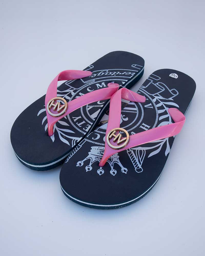 Chanclas azul marino con tira rosa modelo Leslie - HV Polo