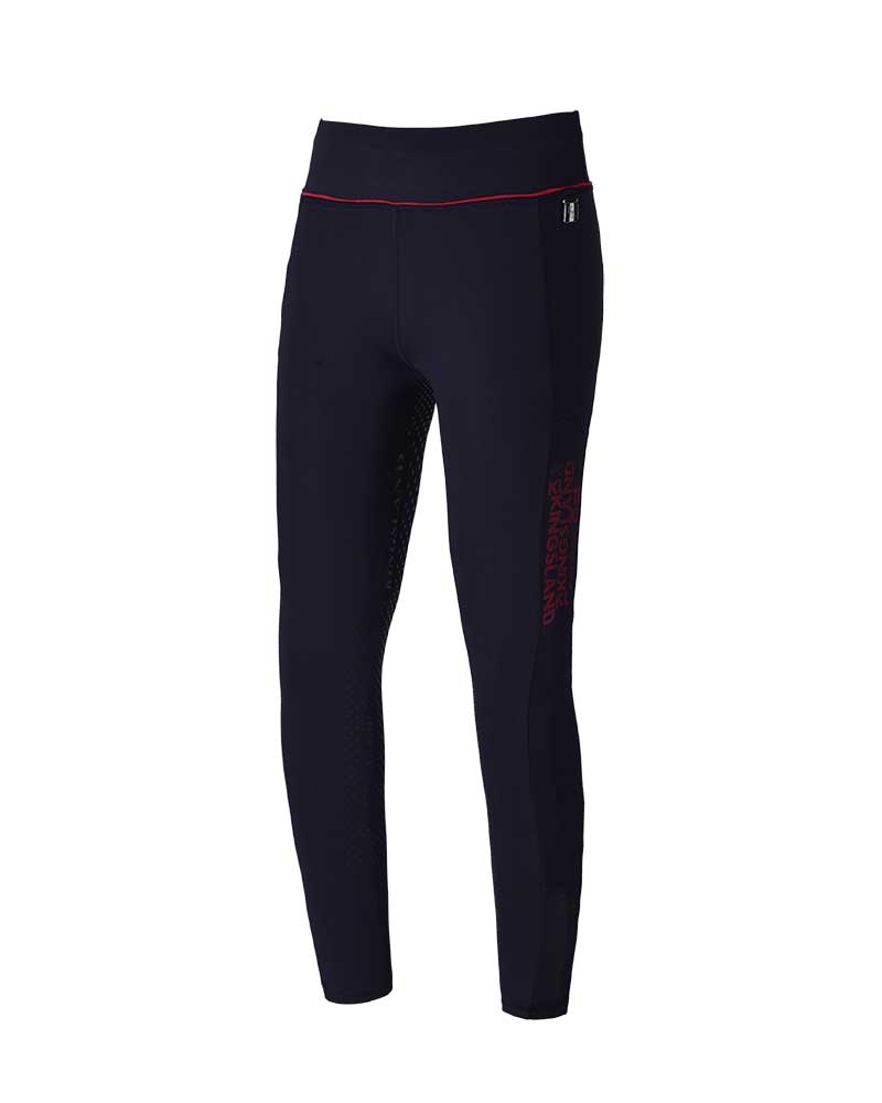 Girls’ navy riding tights with red trim (full seat grip) – KLkandy - Kingsland