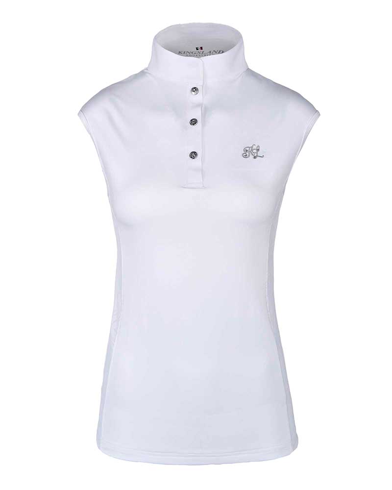 Polo de compétition sans manches blanc avec espalda de maille de punto pour femme KLcindy - Kingsland