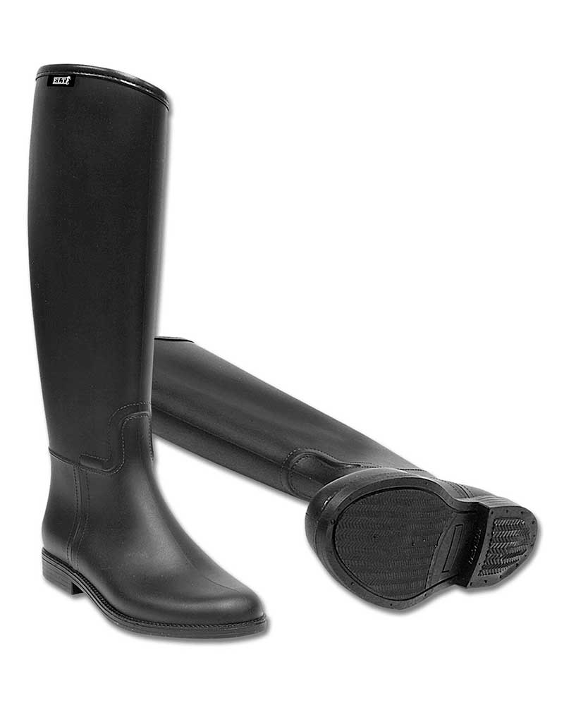 Botas negras de montar a caballo de goma junior unisex - ELT