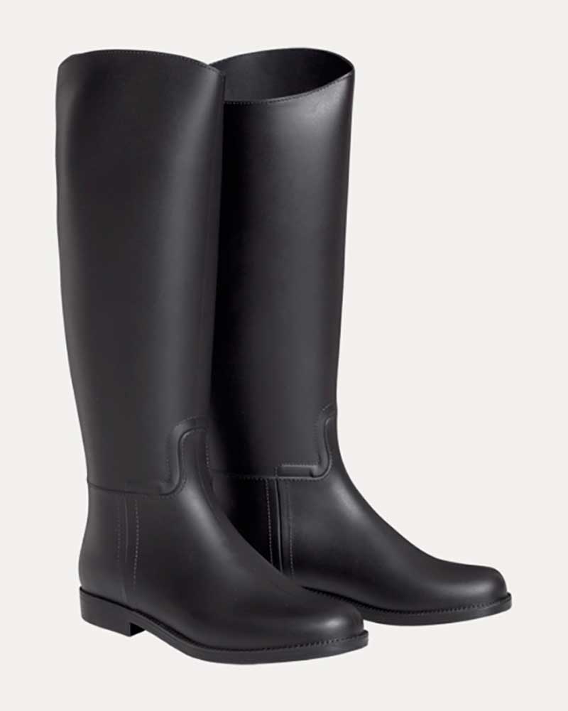 Botas negras de montar a caballo de goma junior unisex - ELT