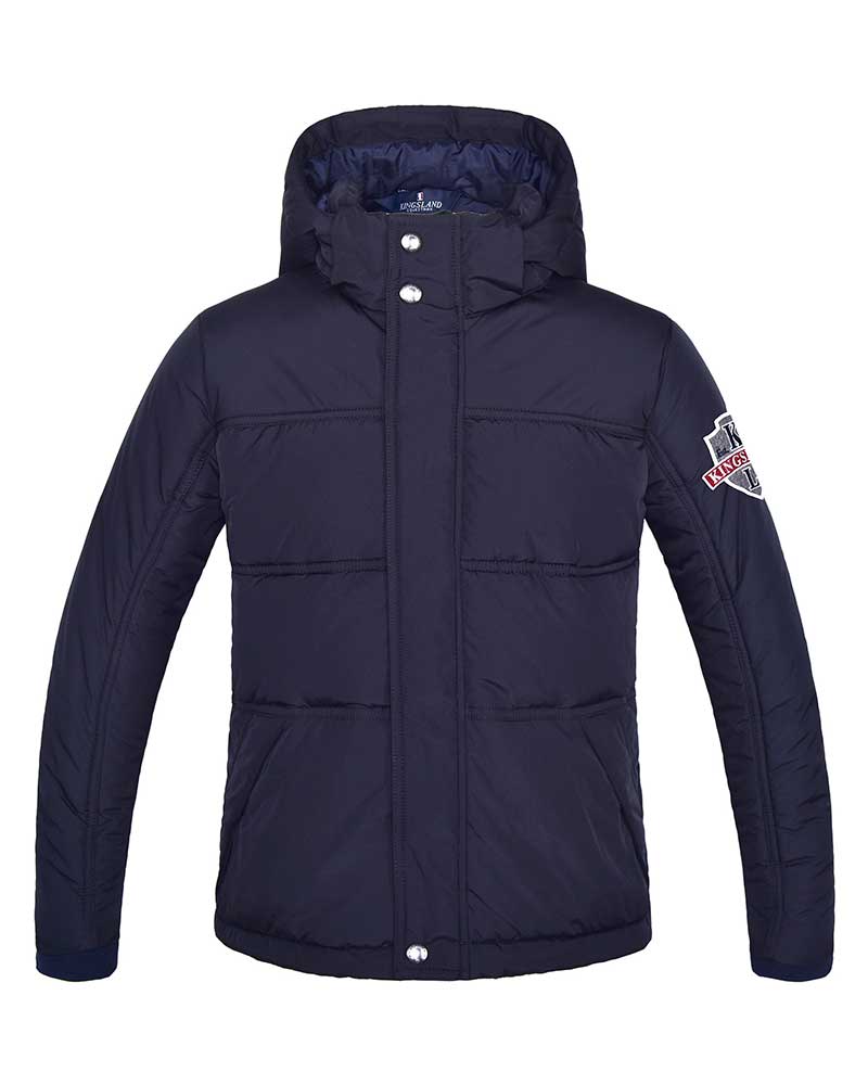 Thick padded navy blue jacket with hood junior KLdominick - Kingsland