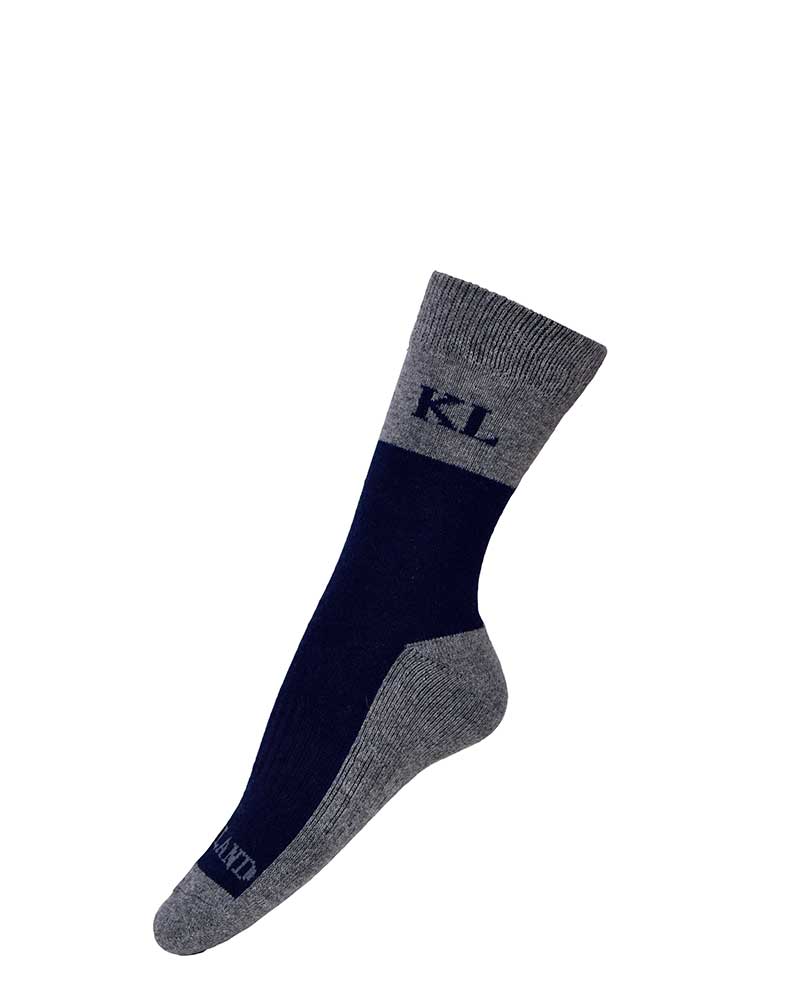 Navy and grey wool winter mid-calf socks – KLdancer - Kingsland