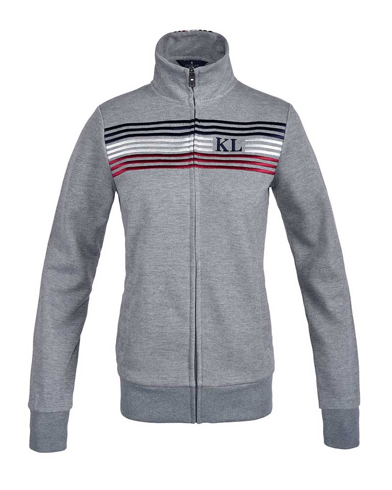 Light grey zip-up sweatshirt with high neck Unisex KLDirk - Kingsland
