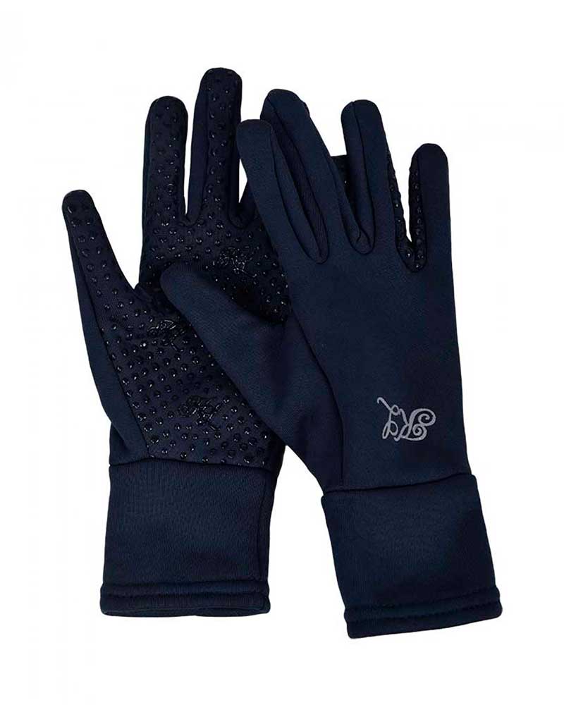 Gants d'hiver avec grip bleu marine avec logo à paillettes KLifa - Kingsland