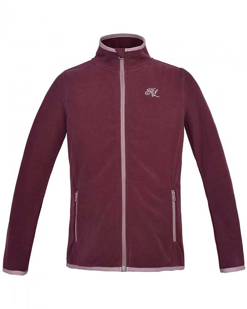 Junior unisex burgundy breathable microfleece jacket with high collar – KLidril - Kingsland