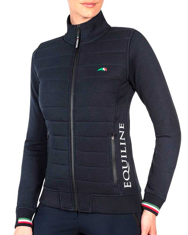 Navy blue sweatshirt with zipper for women Team - Equiline