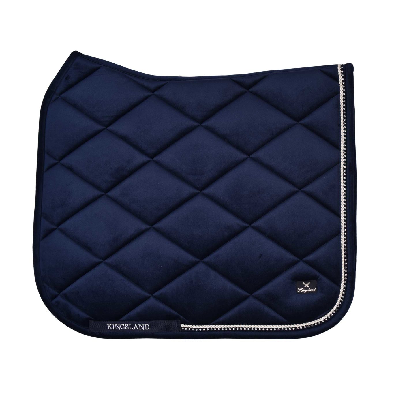 Tapis Coolmax de dressage velouté bleu marine pour cheval (full) modèle KLgail - Kingsland Dressage
