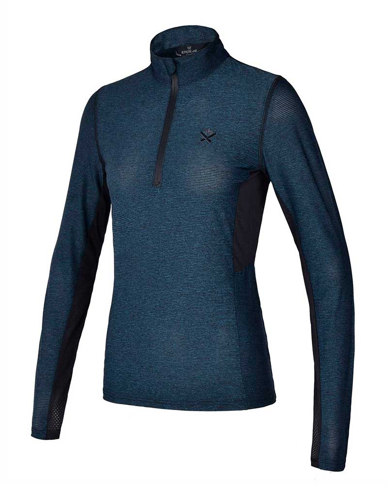 T-shirt d'entraînement à manches longues bleu marine pour femme - KLserenity - Kingsland Dressage