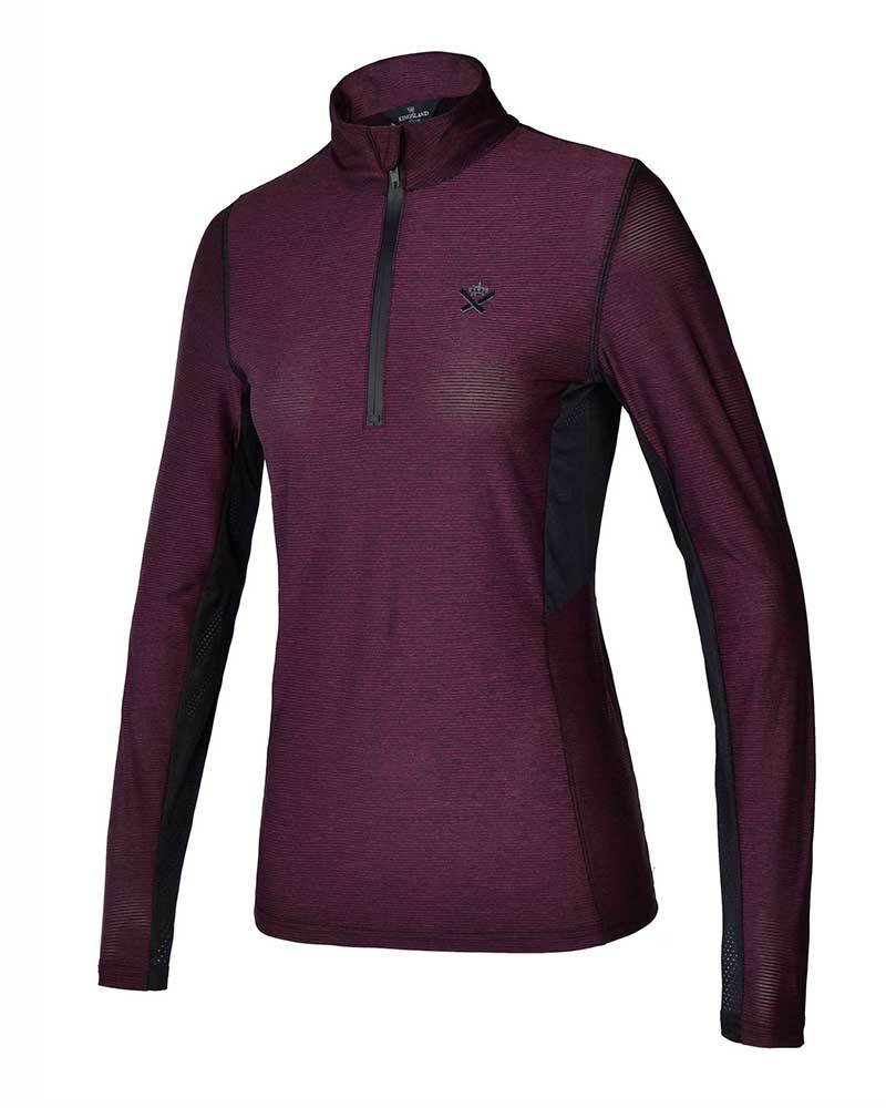 T-shirt d'entraînement à manches longues bordeaux pour femme - KLserenity - Kingsland Dressage