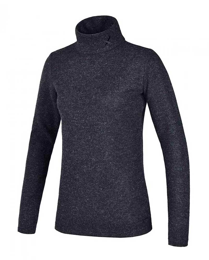 Dark grey fine knitted jersey with high neck for women - KLsuzie - Kingsland Dressage