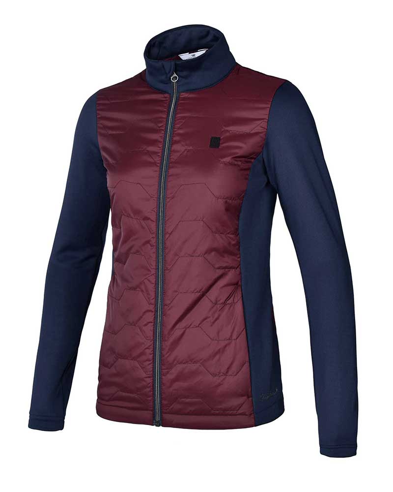 Burgundy and navy blue padded training jacket for women - KLskyla - Kingsland Dressage