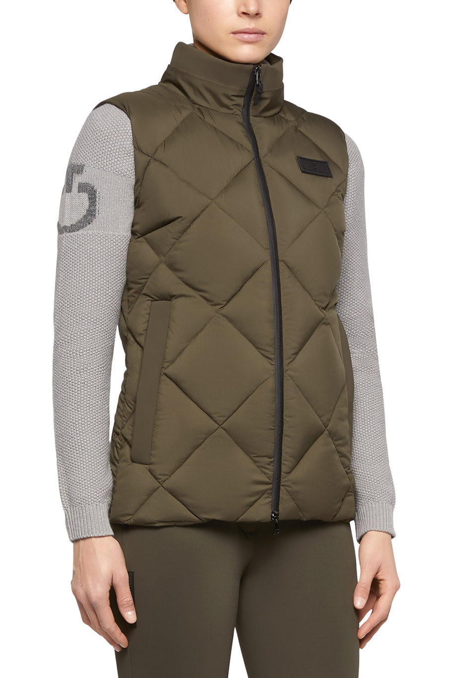 Gilet matelassé vert kaki pour femme - Cavalleria Toscana