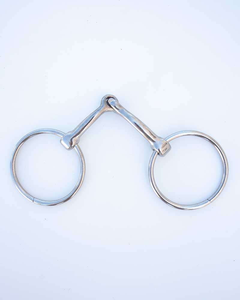 Mors de filet chromé brisé 11mm avec anneaux libres de diamètre 7,5cm pour cheval - Zaldi