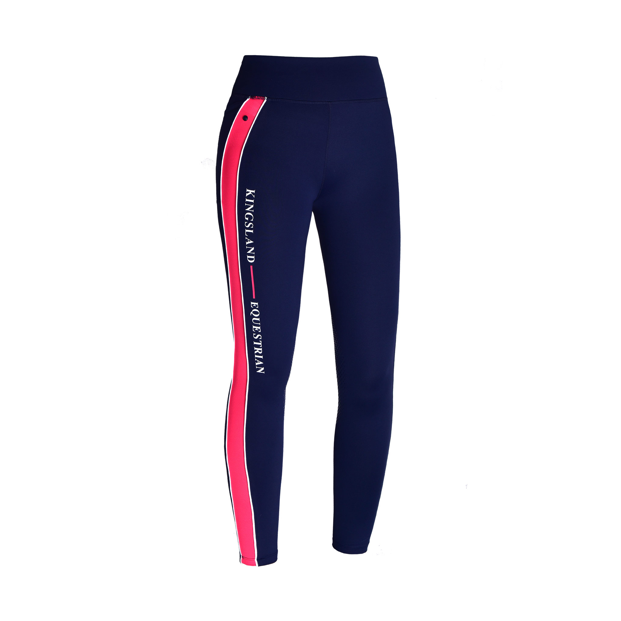 Leggings d'équitation bleu marine et corail avec grip au genou pour femme KLkarina - Kingsland