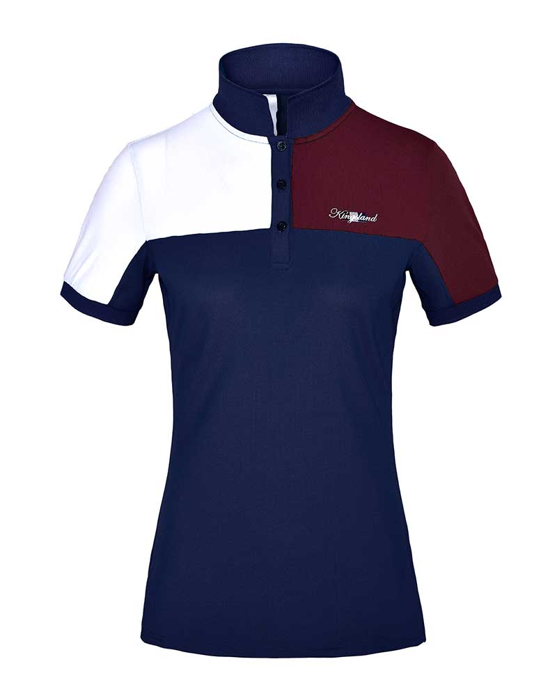 Polo en piqué à manches courtes bleu marine (navy blazer), bordeaux et blanc pour femme KLjaney - Kingsland
