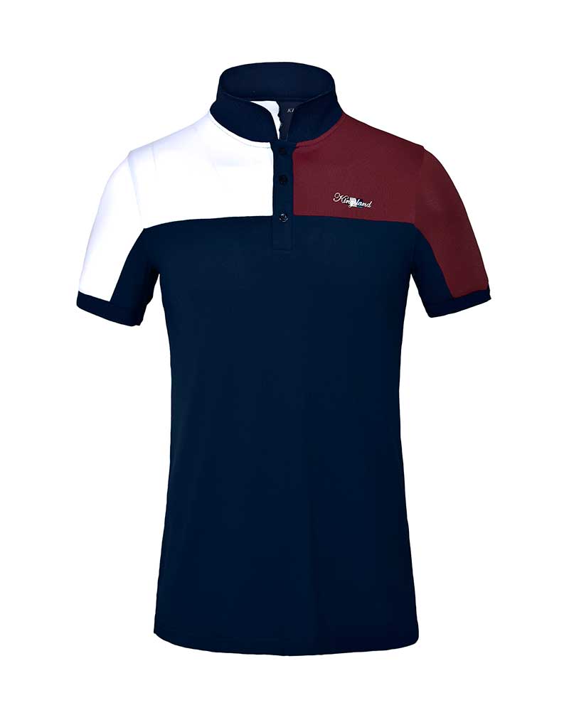 Polo à manches courtes en micro-piqué bleu marine, bordeaux et blanc pour homme KLjanko - Kingsland