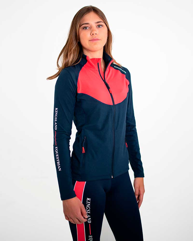 Women's Lightweight Technical Training Jacket Navy and Coral – KLjeri - Kingsland
